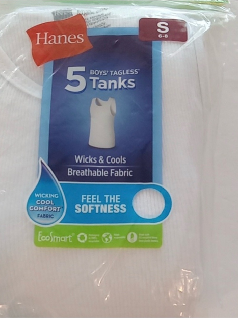 NWT Hanes Boys White Tank Tops 5-Pack